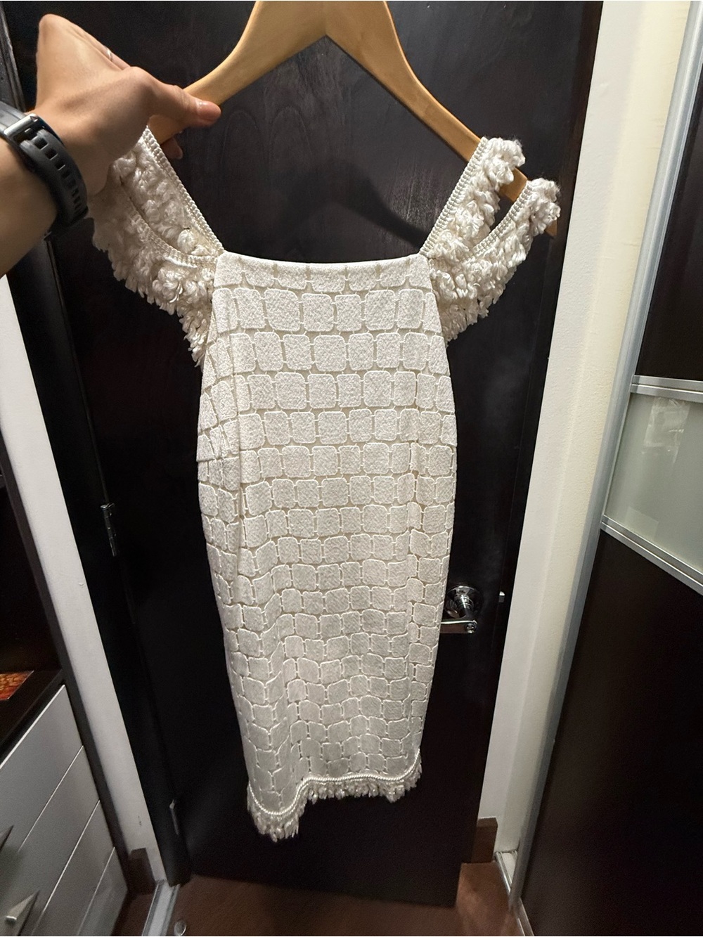 Alexis White Textured Mini Dress